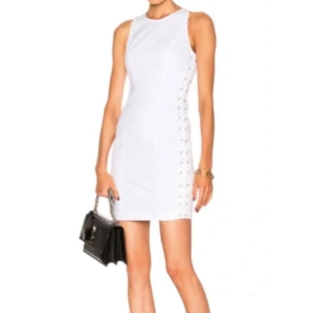 A.L.C. Valeria Lace-Up Mini Dress in White